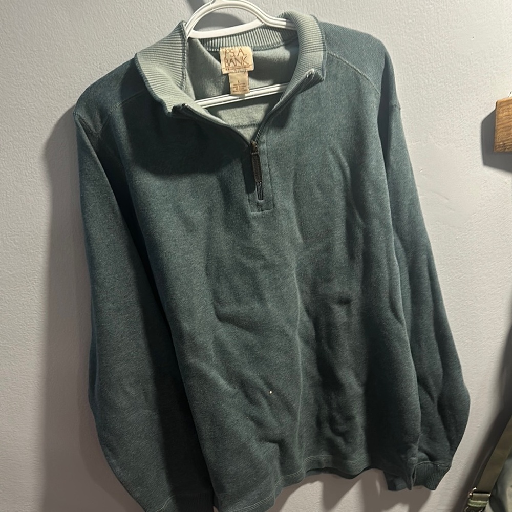 Jos A BankMen's Green Half-Zip Sweater